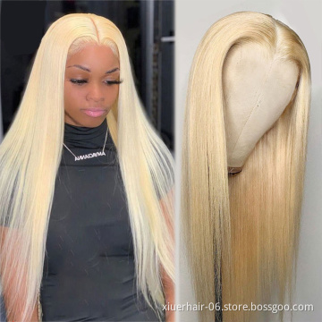 Brazilian Frontal Transparent 613 Blonde Human Hair Lace Front Wig With Baby Hair,100% Virgin Human Hair Wig,Hd Lace Frontal Wig
